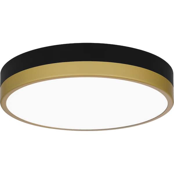 Quoizel Weldin 11 in. Matte Black Gold LED Flush Mount