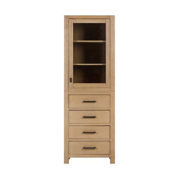 Modero 24 in. W x 20 in. D x 71.3 in. H Brushed Oak Freestanding Linen Cabinet