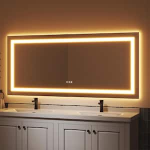 32 in. W x 72 in. H Wall-Mounted Full-Length Mirror LED Light Dresser Mirror Full Body Mirror