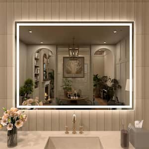 TMMV 48 in. W x 36 in. H Rectangular Frameless LED Light Anti-Fog Wall Bathroom Vanity Mirror in Polished Crystal