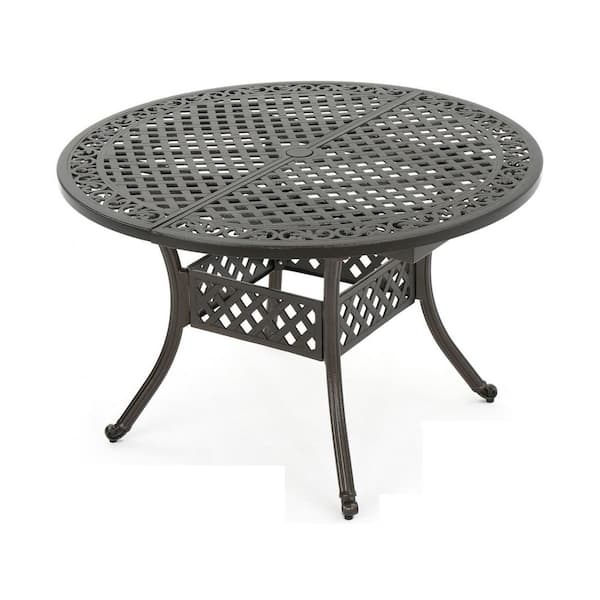 Miscool Anky Bronze Round Aluminum 28.5 in. H Expandable Outdoor Dining Table