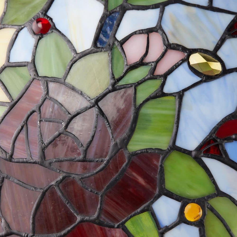 Ariana 26.75" Tan Tiffany Stained Glass Candlestick Table Lamp