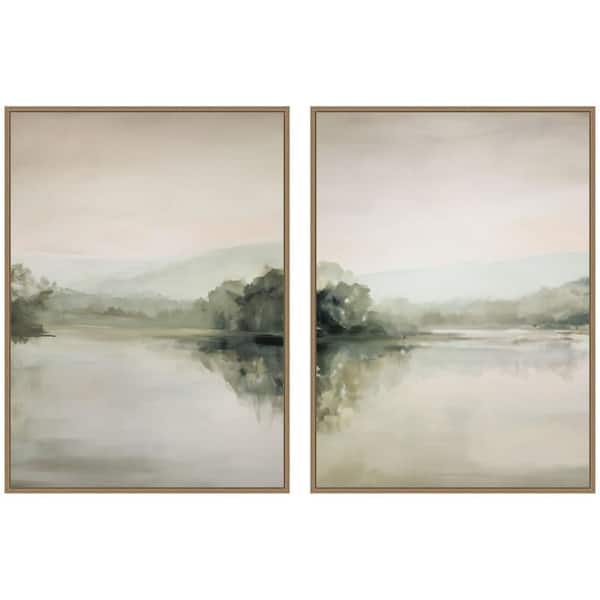 2 Piece Sylvie "Serenity" by Amy Lighthall Landscape Framed Art Print Set 38 in. x 28 in.