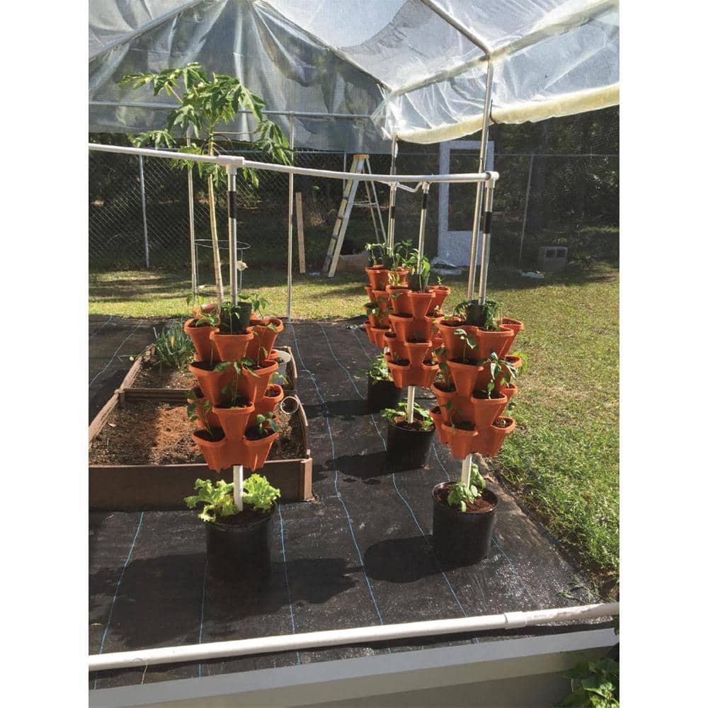Terracotta 3-Tier Stackable Self-Watering Vertical Planter