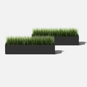 Geo Series Short 16 in. Black Plastic Planter (2-Pack)