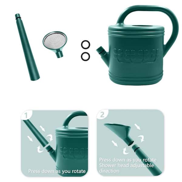 2 gal. Dark Green Plastic Watering Can L0DQNMLB1H - The Home Depot
