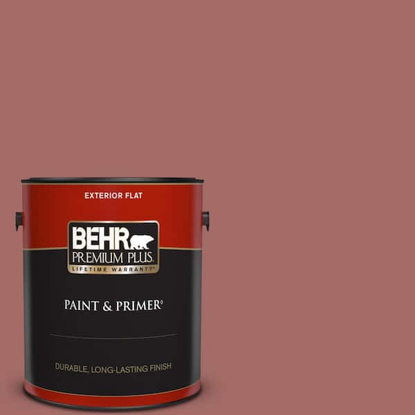 BEHR PREMIUM PLUS 1 gal. #S150-5 Vermilion Flat Exterior Paint & Primer