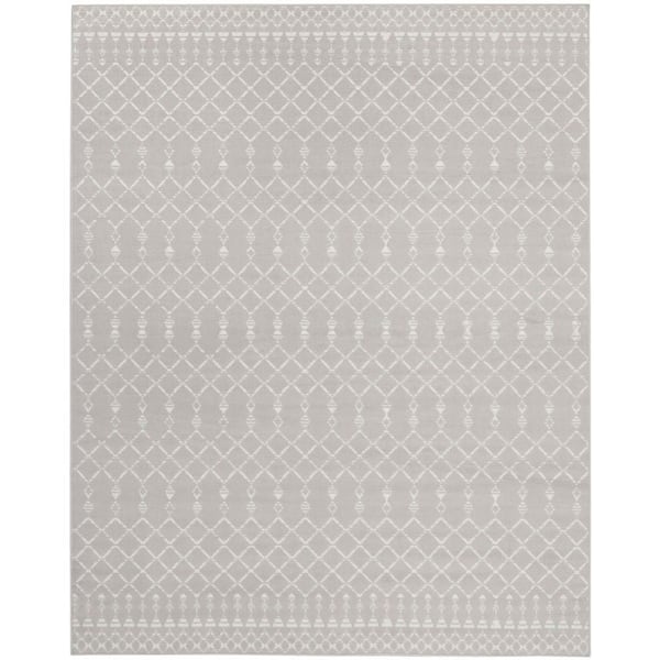 Nourison Whimsicle Grey 7 ft. x 10 ft. Geometric Bohemian Area Rug