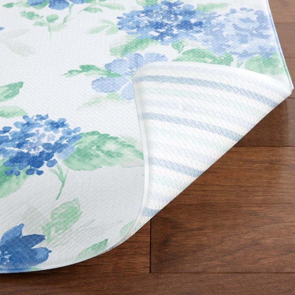MARTHA STEWART KITCHEN TOWELS (3) FLOWERS HYDRANGEAS BLUE GREEN 100% COTTON  NWT