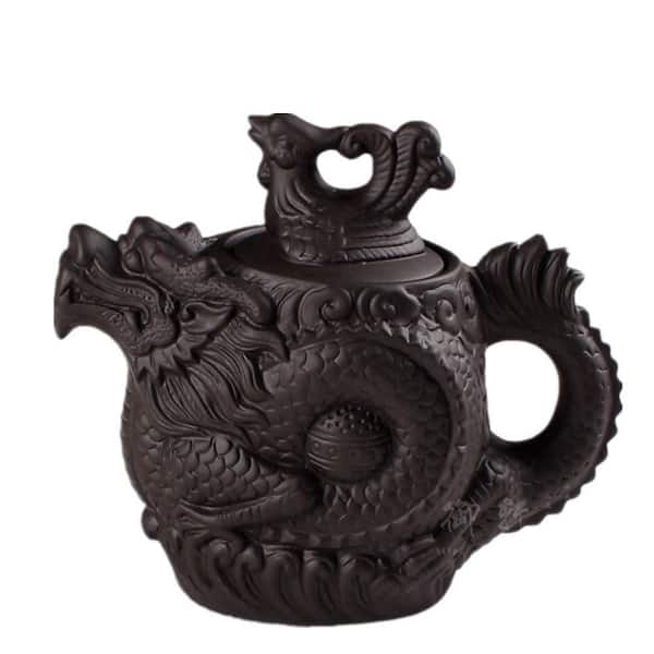 10-Cup Authentic Chinese Yixing Purple Clay Teapot Dragon and Phoenix Unique Big Capacity Tea Pot