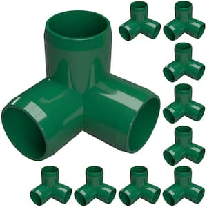 1/2 in. Furniture Grade PVC 3-Way Elbow in Green (10-Pack)