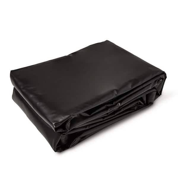 6 ft. x 8 ft. Black 20 Mil 18 oz. Heavy Duty Vinyl Plastic Tarp, Brass Grommets, Waterproof, Tear-Resistant Tarpaulin