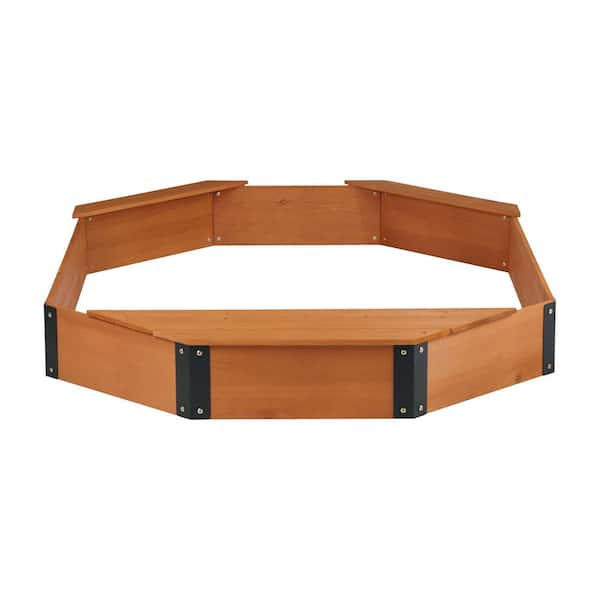 motto_kuma / OX SAND サンド GOGEXX 6.3 ft. W x 4.4 ft. L Solid Wood Octagon Sandbox with Cover