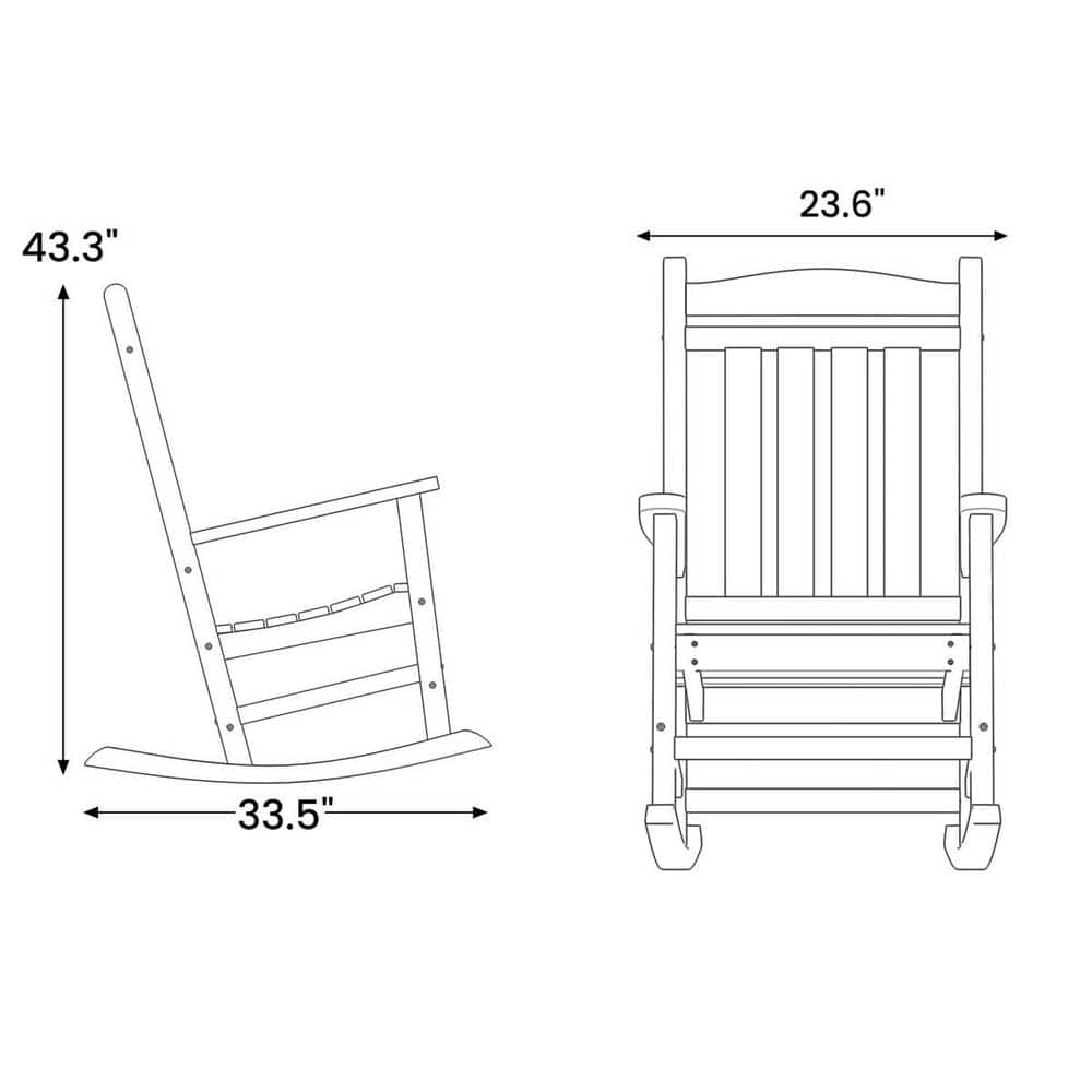 2-Person Gray HDPE Plastic Wood Outdoor Rocking Chairs price history on PriceWatchPro