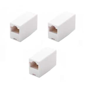 In-Line Ethernet Cord Coupler in White (3-Pack)
