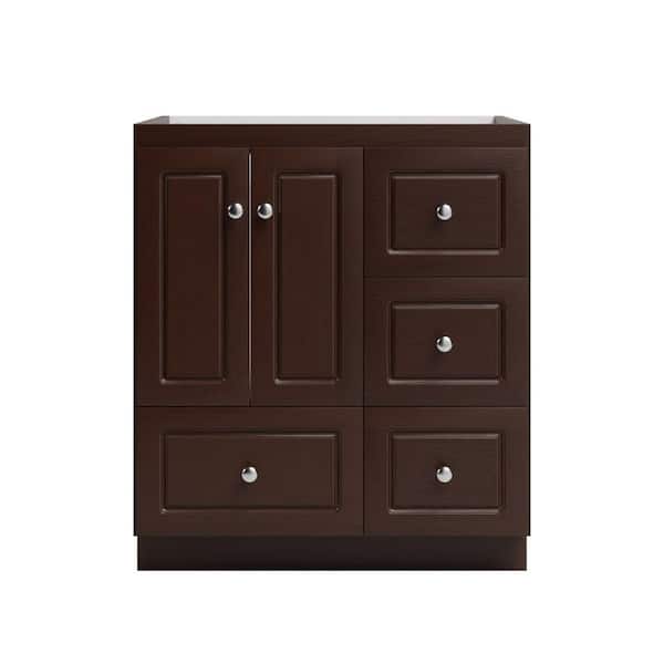 Simplicity by Strasser Ultraline 30 in. W x 21 in. D x 34.5 in. H Bath Vanity Cabinet without Top in Dark Alder