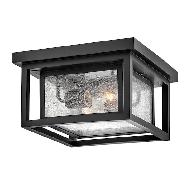 Republic 11.0 in. 2-Light Black Flush Mount