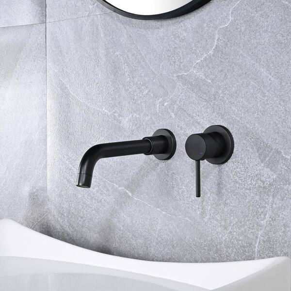 IVIGA Modern Single-Handle Wall Mounted Bathroom Faucet in Black VBB01B ...