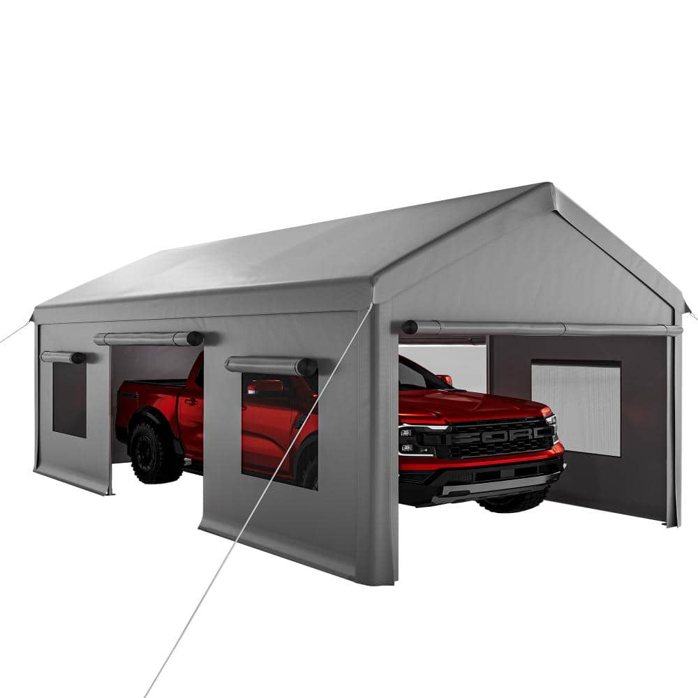 Heavy Duty 10x20 FT Carport - Waterproof UV-Resistant PE Canopy - Galvanized Steel Frame All-Season Tarp for Truck price history on PriceWatchPro