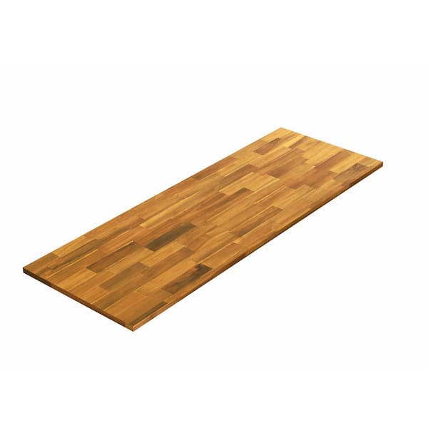 Interbuild 6 ft. L x 25 in. D, Acacia Butcher Block  Countertop in Golden Teak with Square Edge