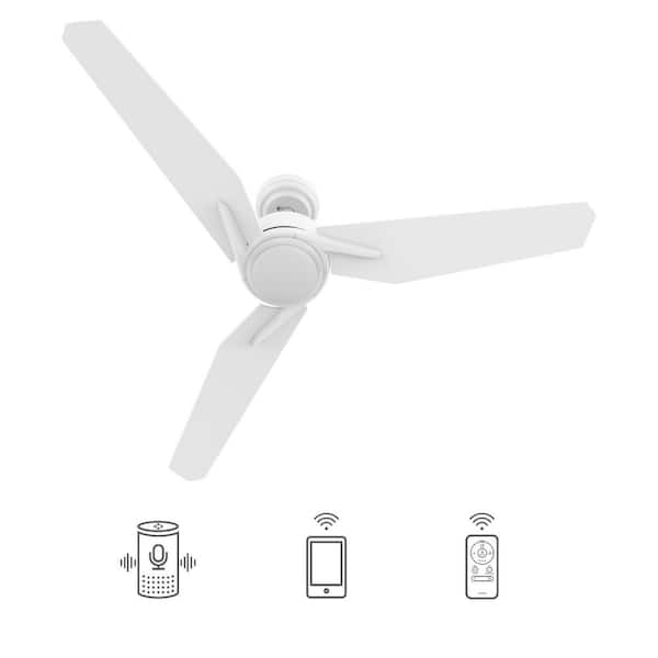 CARRO Tilbury 56 in. Dimmable LED Indoor/Outdoor White Smart Ceiling Fan with Light and Remote, Works with Alexa/Google Home
