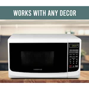 900-Watt 0.9 Cu. Ft. Countertop Microwave Oven With LED Lighting and Child Lock, White