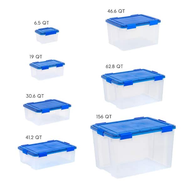 IRIS Weathertight Plastic Storage Container With Latch Lid 14 12 x 17 34 x  23 58 Clear - Office Depot