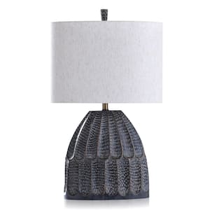 Malta 30 in. Distressed Sage Table Lamp with Cream Shade