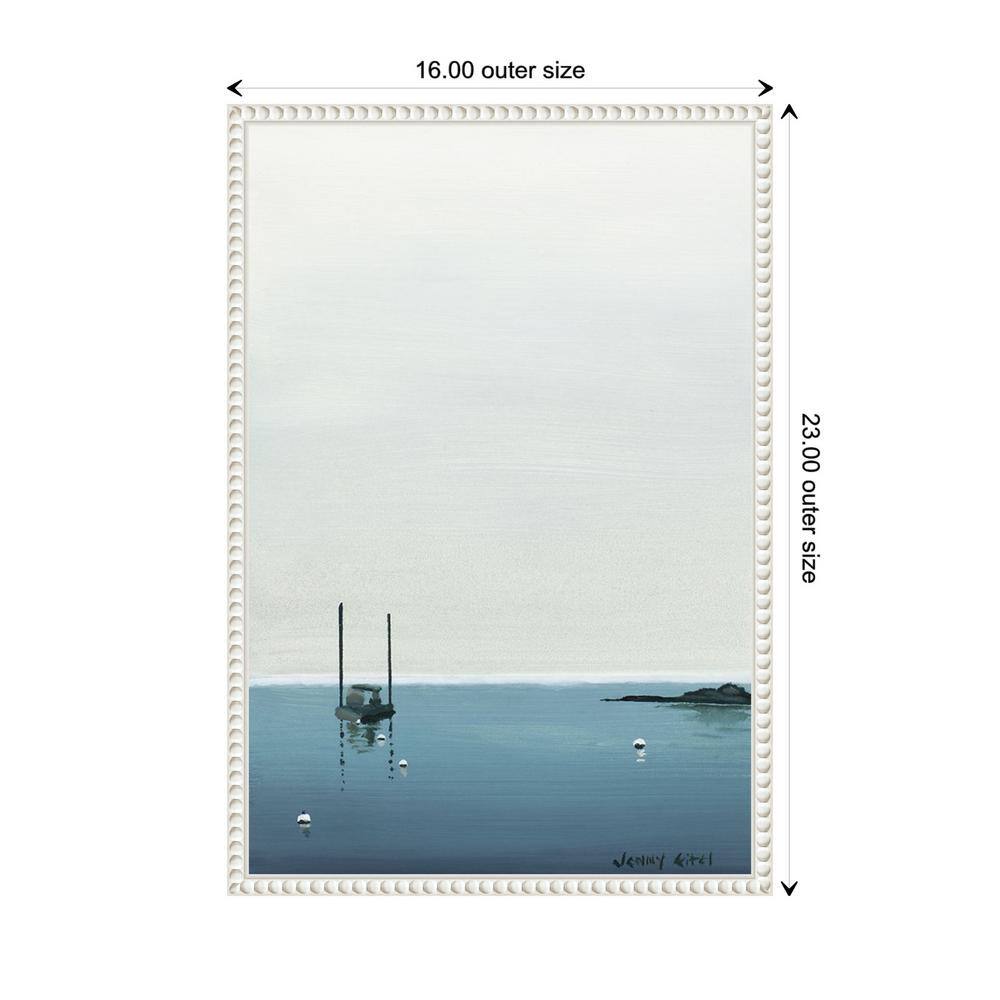 16"x23" Calm Waters White Floater Frame Canvas Wall Art