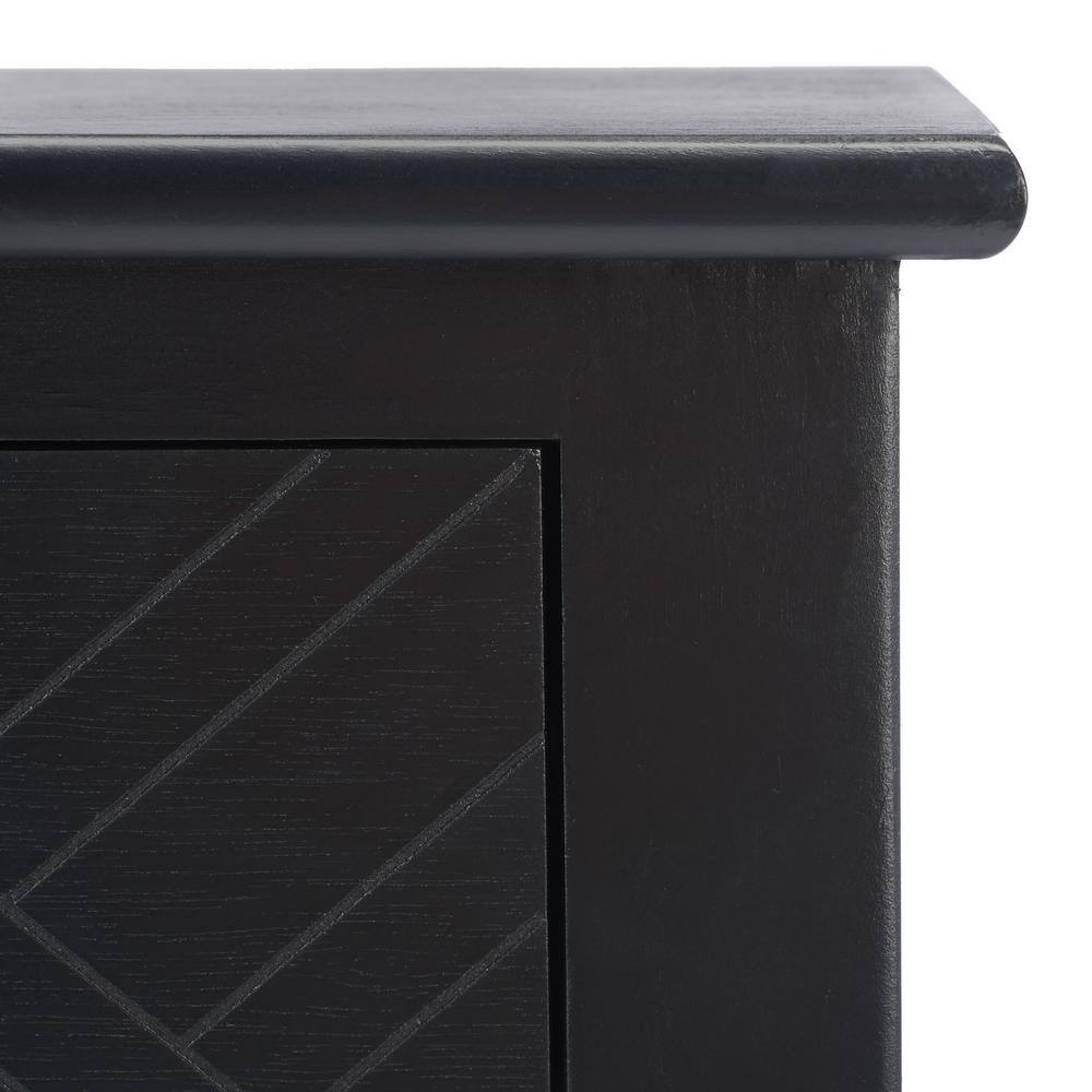 Peyton Black Wood and Metal Hallway Table with Storage