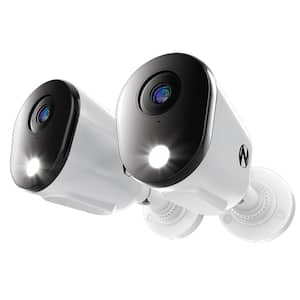 4K Wired Indoor/Outdoor Spotlight Security Cameras with 2-Way Audio (2-Pack)