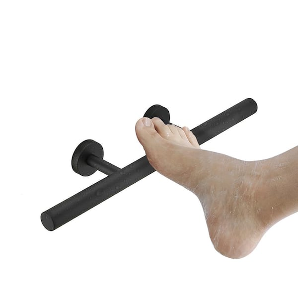 HOMEMYSTIQUE 12 in. L x 3.14 in. W x 2 in. H Oval Tub/Shower Foot Stop in Matte Black