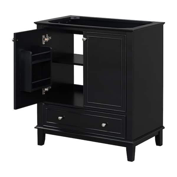 30 in. Bath Vanity Cabinet without Top in Black Unassembled