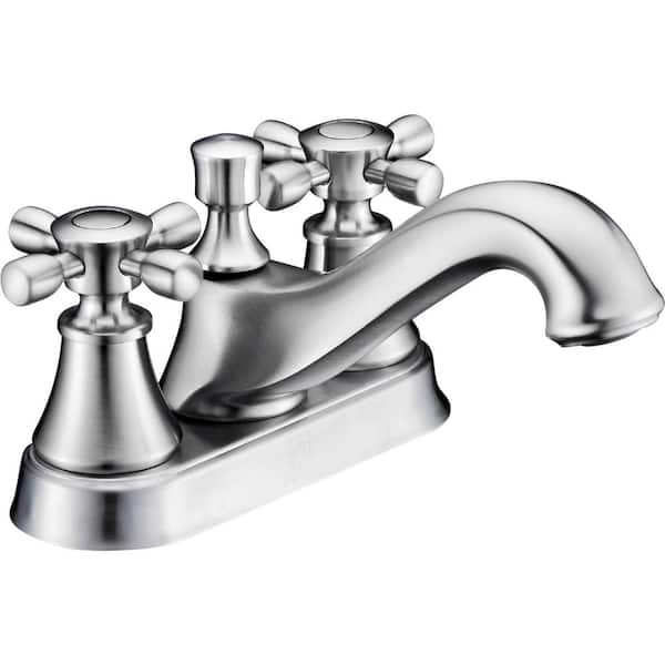 Major Series 4 in. Centerset 2-Handle Mid-Arc Bathroom Faucet in Brushed Nickel