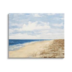 "Tall Grass By Nautical Beach Coast Cloudy Sky" by Julie DeRice Unframed Print Nature Wall Art 24 in. x 30 in.