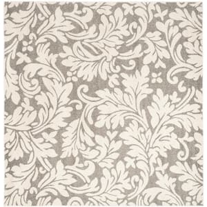 Amherst Dark Gray/Beige 7 ft. x 7 ft. Square Geometric Floral Area Rug