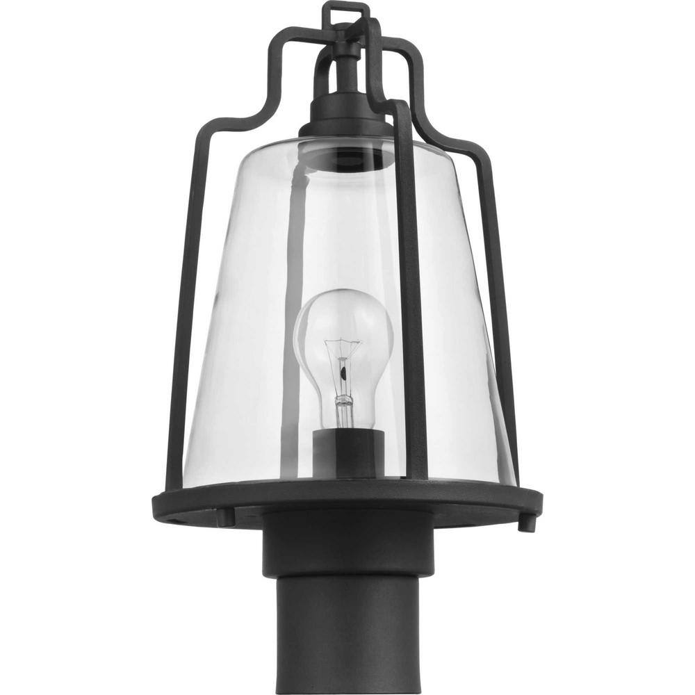 Benton Harbor Black Composite Polymer Outdoor Post Lantern