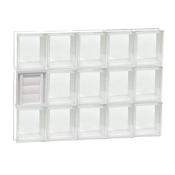 Clearly Secure 28.75 in. x 23.25 in. x 3.125 in. Frameless Clear Glass Block Window with Dryer Vent