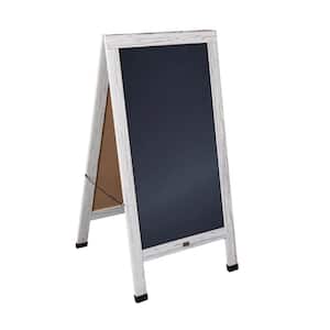 White Wash 48"H x 24"W Magnetic A-Frame Chalkboard