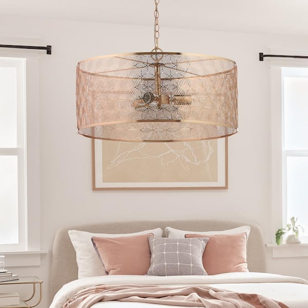 metal drum shade chandelier