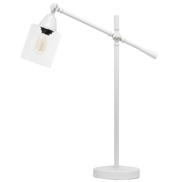 All The Rages 28 in. White Tilting Arm Desk Lamp