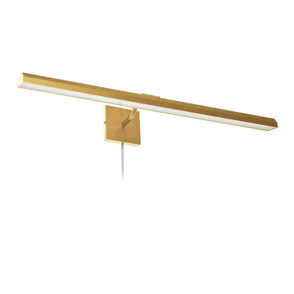 Leonardo 2.75 in. 4-Lights Aged Brass LED Picture Light