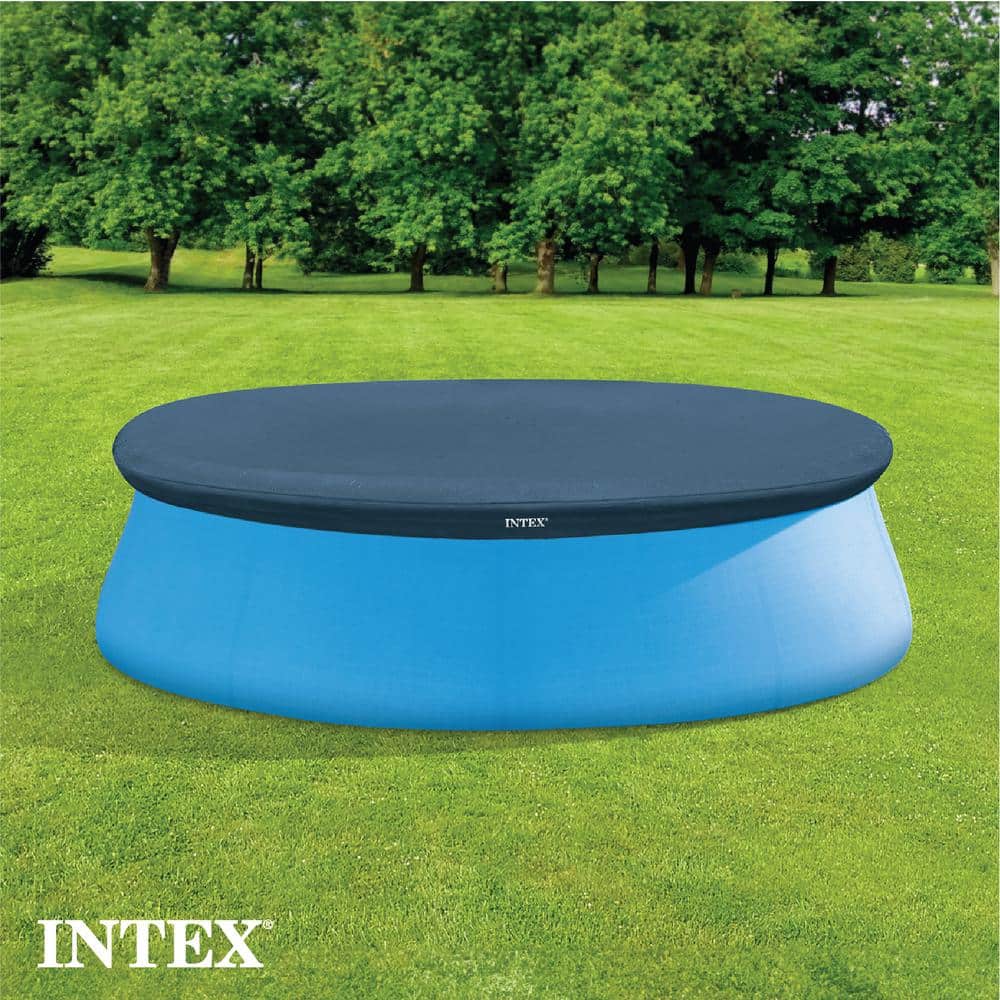 Intex Blue Inflatable Round Family Pool with Bench and Cover
