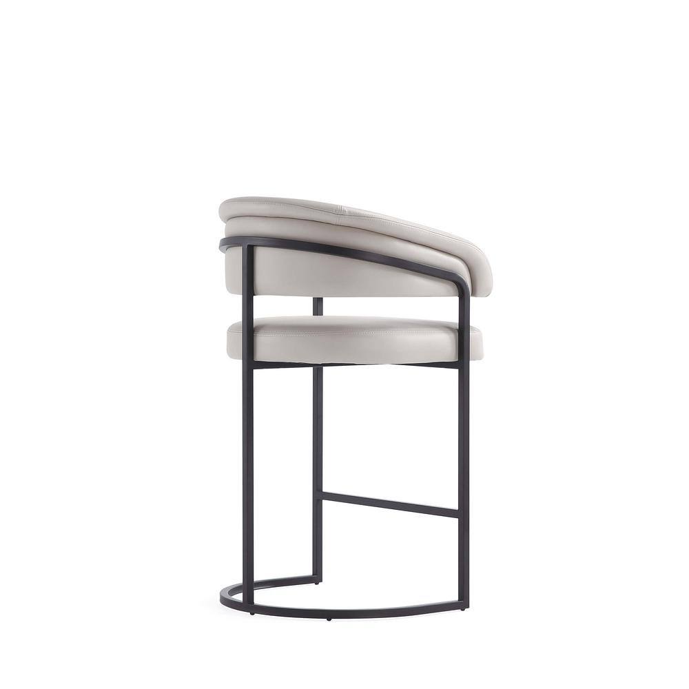 Augusta Light Gray Leatherette Counter Stools with Metal Base, Set of 3