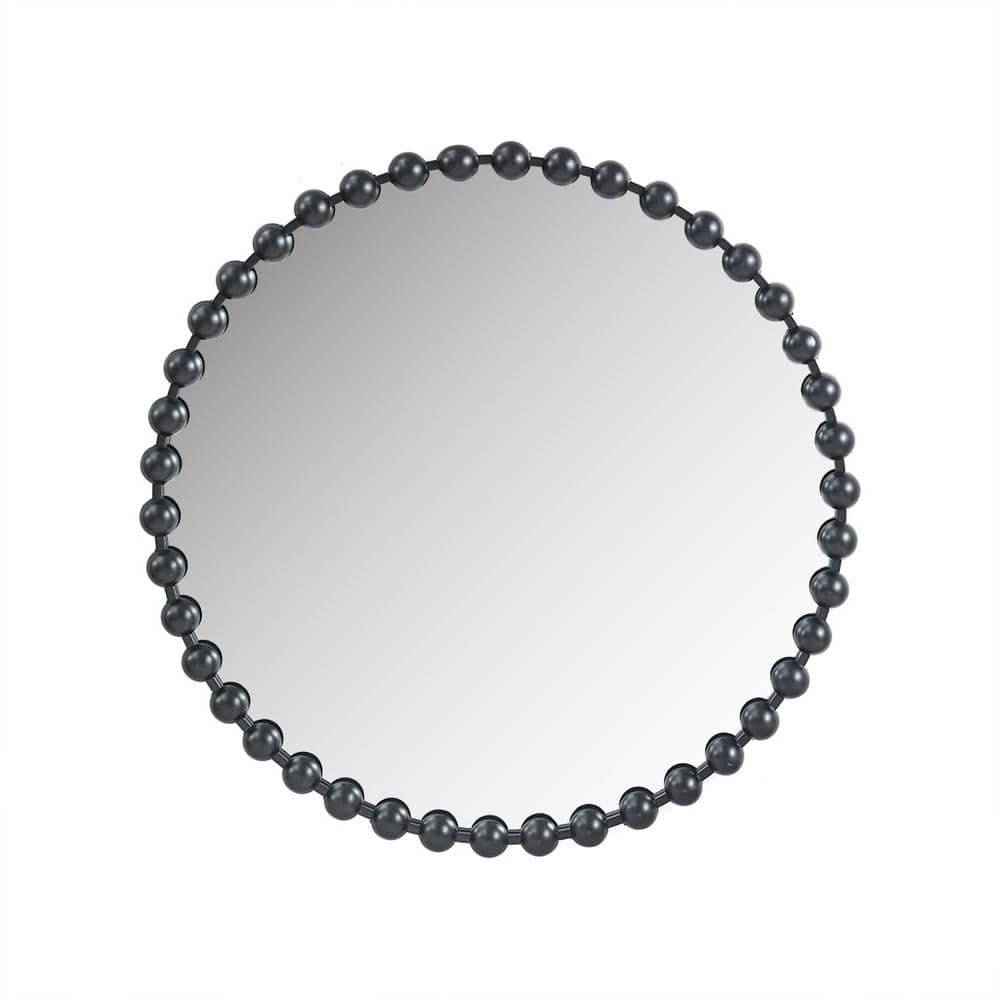 36 in. W x 36 in. H Metal Frame Round Wall Mount Mirror for Living Room in 