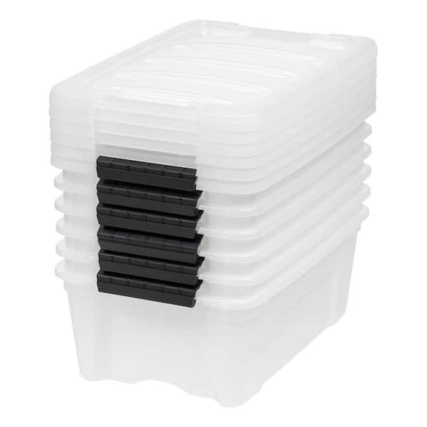 IRIS 12 Qt. Heavy Duty Plastic Storage Box in Black (6-Pack