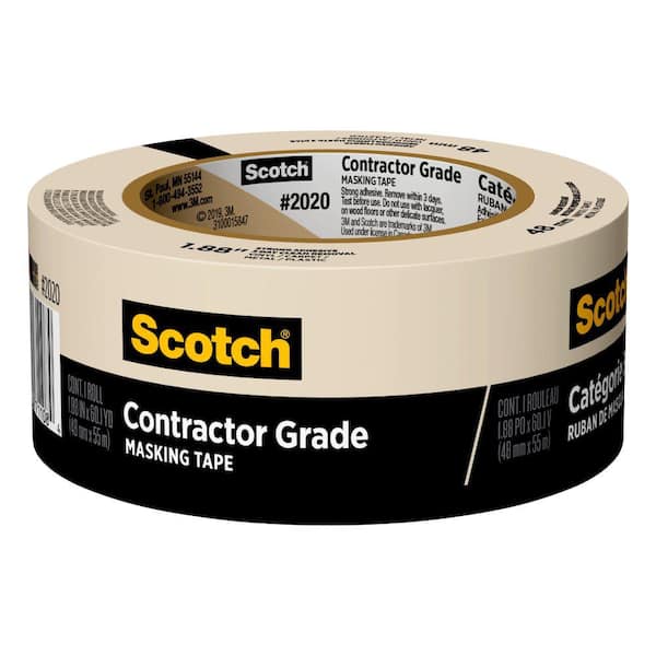 3M 1.88 in. x 60.1 Yds. Multi-Surface Contractor Grade Tan Masking Tape (1 Roll)