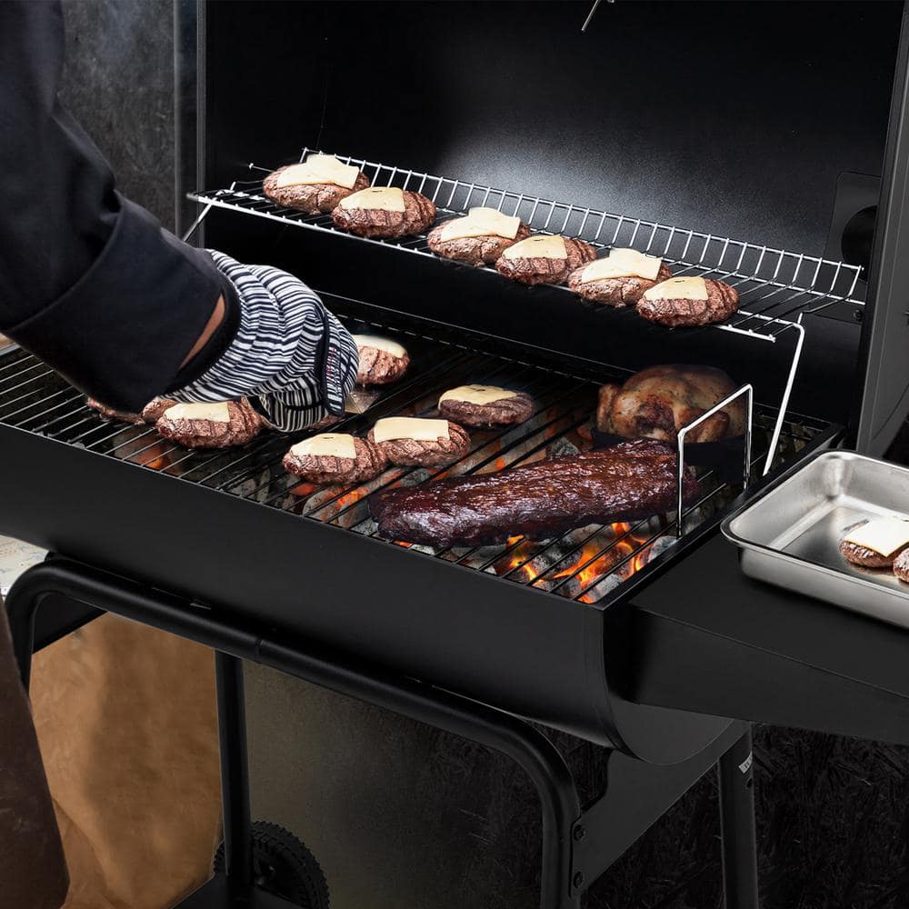 Royal Gourmet 30-Inch Black Barrel Charcoal Grill with Smoker