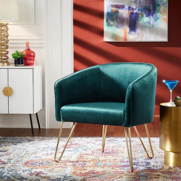 HomeSullivan Gold Green Velvet Accent Chair