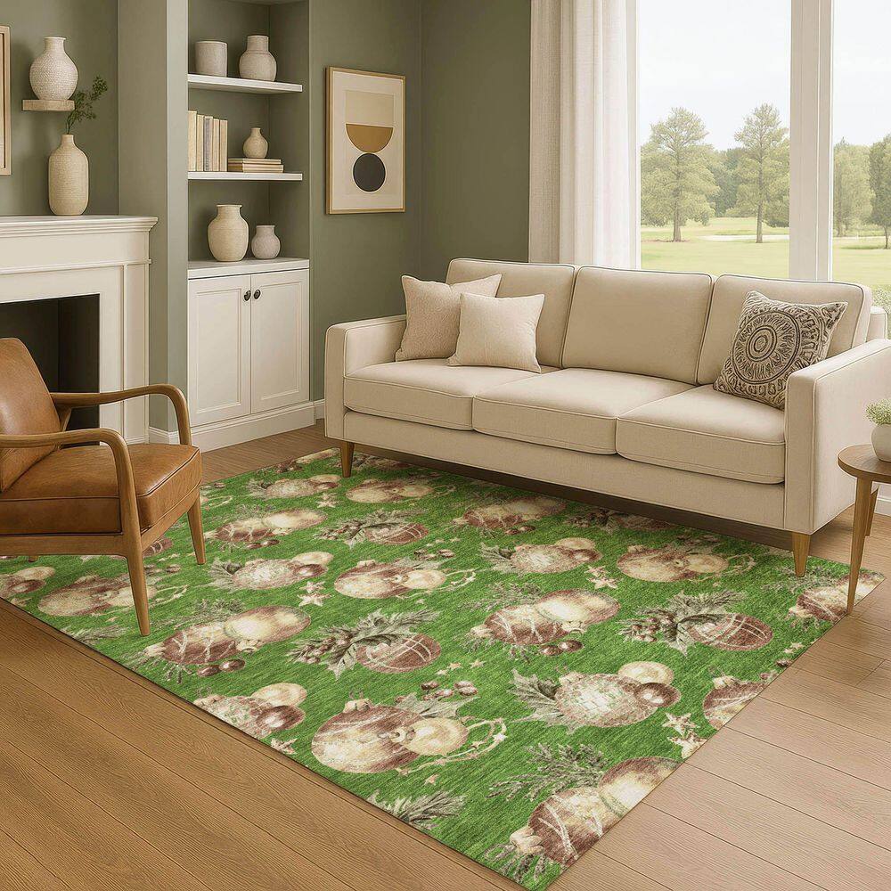 Mayfield Premium Machine Washable Abstract AMF1828 Green 8 ft. x 10 ft. Area Rug price history on PriceWatchPro